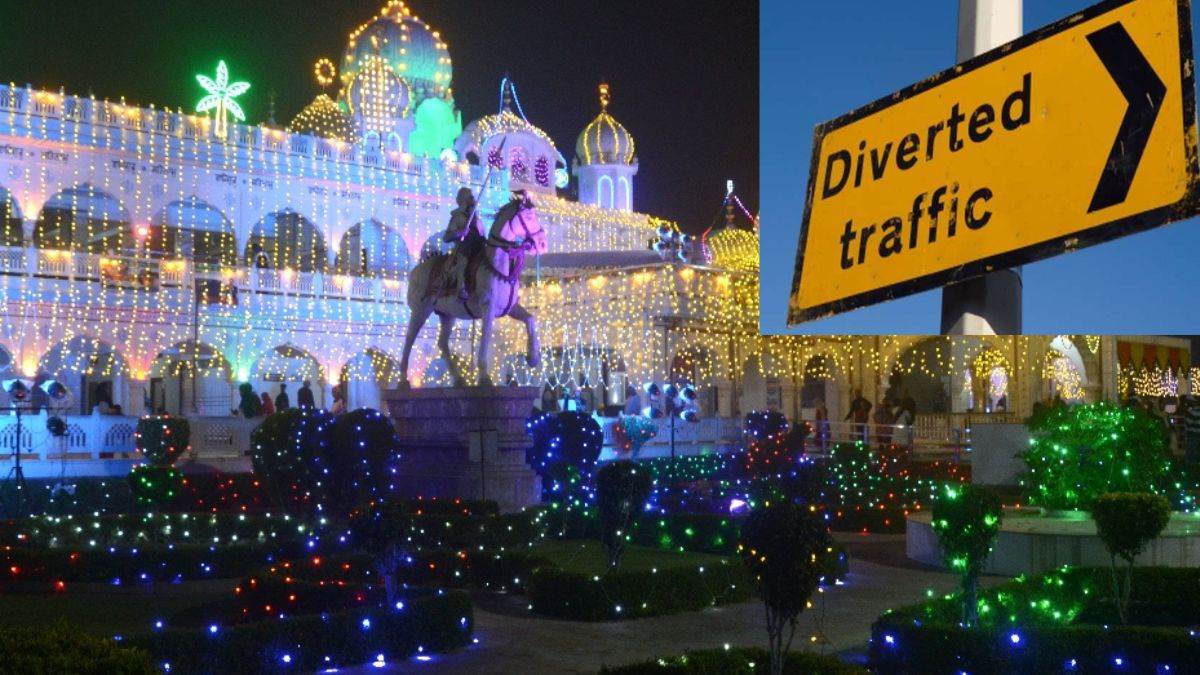traffic diversion in agra near gurudwara guru ka taal sikandra national highway guru nanak dev prakash parv