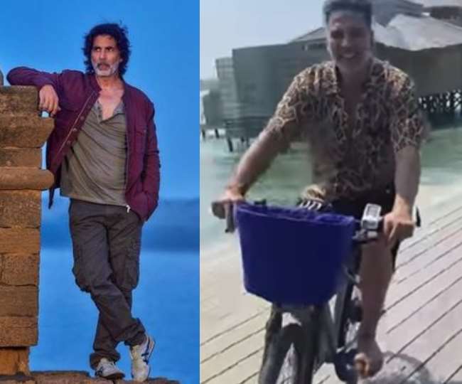 Akshay Kumar shared video of Maldives vacation, enjoyed cycling
