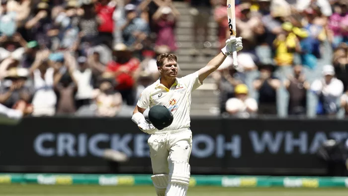 AUS vs SA: डेविड वॉर्नर ने जड़ा 100वें टेस्ट में शतक (फोटो क्रेडिट ट्विटर)