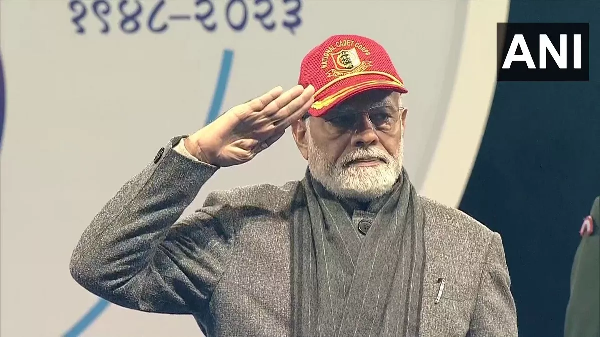 PM नरेन्द्र मोदी ने NCC पीएम रैली में हिस्सा लिया। (Photo-ANI)