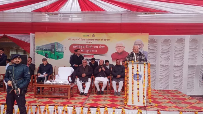 पानीपत को मिली पांच सिटी ई-बसों की सौगात, सीएम मनोहर लाल ने किया शुभारंभ।