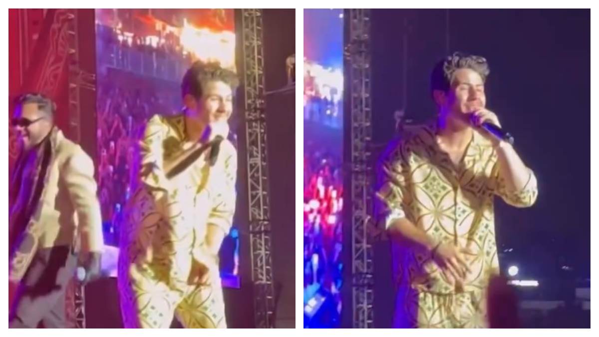 nick jonas perform tu maan meri jaan fans shout jiju jiju in concert in mumbai