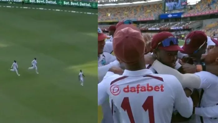 AUS vs WI: गाबा में वेस्टइंडीज टीम ने मचाया जमकर जश्न