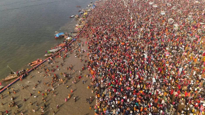 प्रयागराज बना दुनिया का सबसे बड़ा शहर। (तस्वीर जागरण)