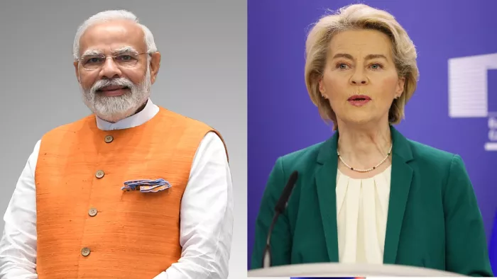 यूरोपीय आयोग की प्रेसीडेंट उर्सला वोन डेर लेयेन भारत यात्रा पर नई दिल्ली पहुंच गईं हैं (फोटो- रॉयटर)