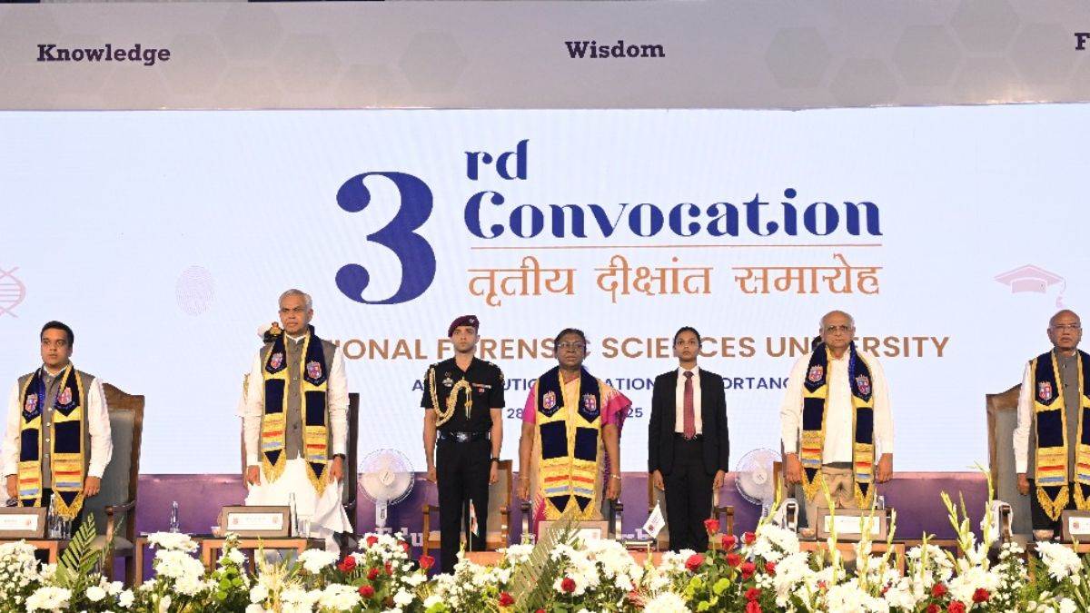 president droupadi murmu attends national forensic sciences university convocation appeals to contribute for good governance