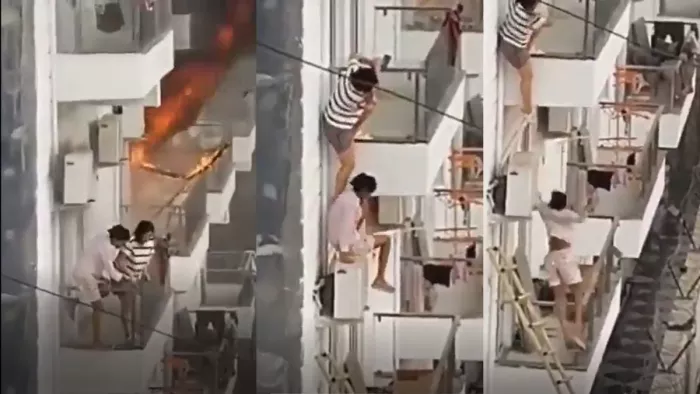ग्रेटर नोएडा के गर्ल्स हॉस्टल में भीषण आग लग गई। जागरण फोटो