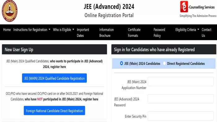 JEE Advanced 2024 के लिए यहां से करें अप्लाई।