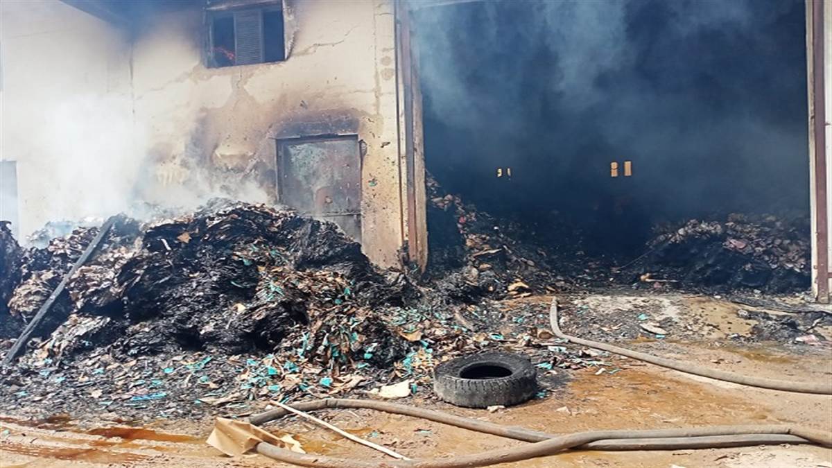 बहादुरगढ़ में गत्ता फैक्ट्री में भीषण आग, लाखों रुपये कच्चा और तैयार