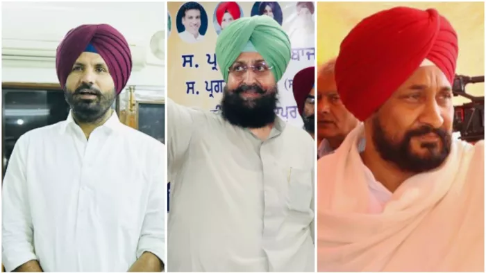 लोकसभा चुनाव 2024: अमरिंदर सिंह राजा वड़िंग, प्रताप सिंह बाजवा और चरणजीत सिंह चन्नी।