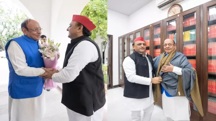अखिलेश से मिलने पहुंचे गुजरात के पूर्व CM शंकर सिंह वाघेला
