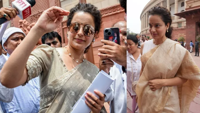 भाजपा सांसद कंगना रनौत ने कहा विपक्षी सांसद सदन में मनमाने ढंग से हंगामा कर रहे थे। (ANI)