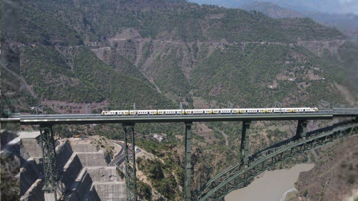 successful trial of high speed train on world highest railway bridge reached reasi station from sangaldan