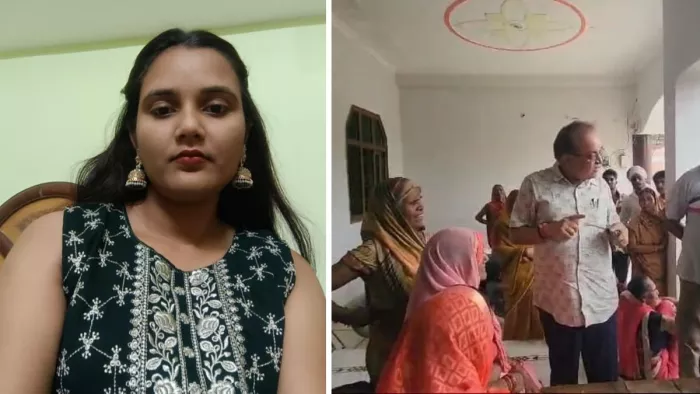 अकबरपुर तहसील के हासिमपुर बरसावां गांव में दिवंगत श्रेया यादव के घर सांत्वना देने पहुंचे एसडीएम सौरभ शुक्ल। जागरण
