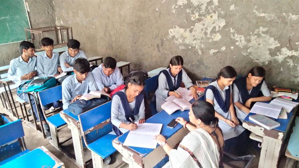 ncr faridabad news dilapidated school puts students at risk