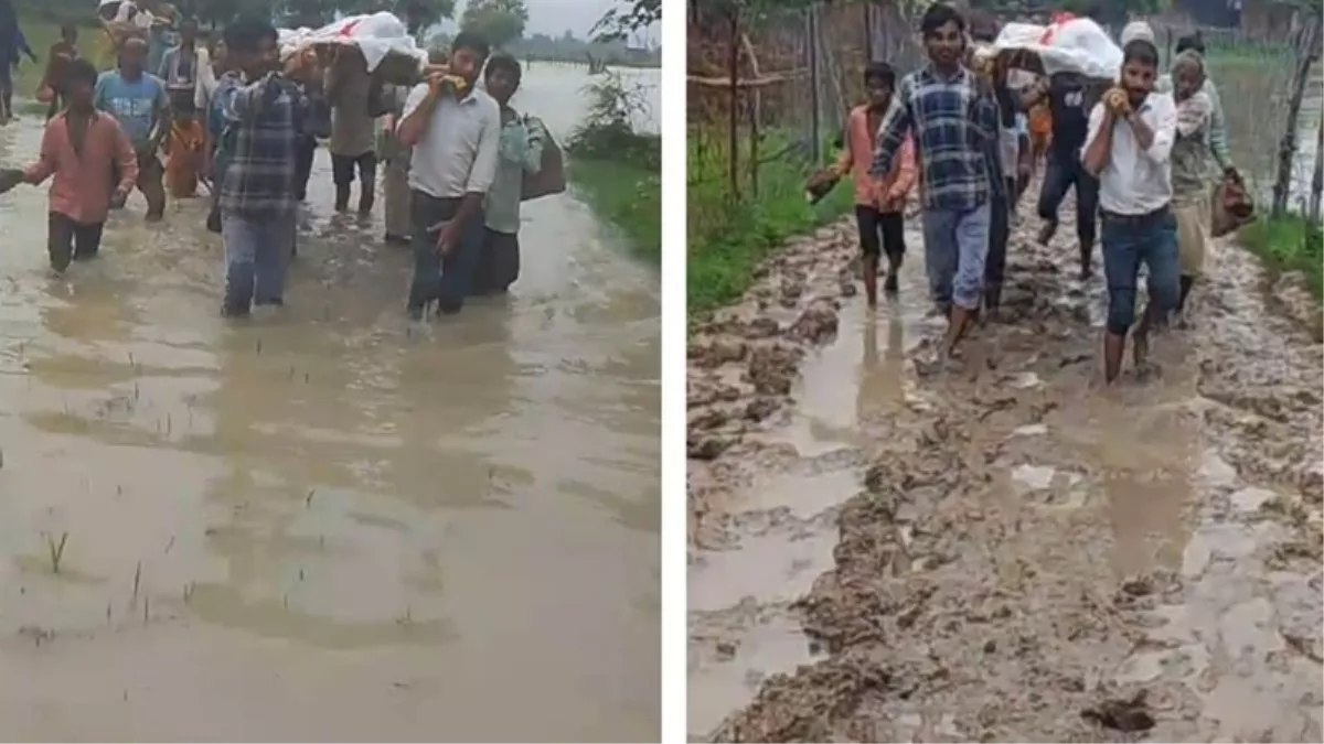 Khandwa News: कीचड़ में फंसी शव यात्रा, ग्रामीणों ने सीइओ को वीडियो कॉल कर दिखाए हालात