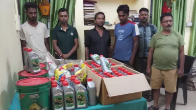 six arrested from different places of the city with fake engine oil in sasaram