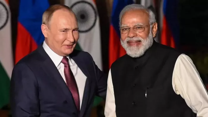पीएम मोदी ने रूस के लगातार समर्थन के लिए राष्ट्रपति पुतिन को धन्यवाद दिया।