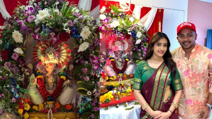 Prithvi Shaw ने Akriti Agarwal संग मनाई गणेश चतुर्थी