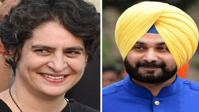 कांग्रेस नेता नवजोत सिंह सिद्धू ने की प्रियंका गांधी से मुलाकात।