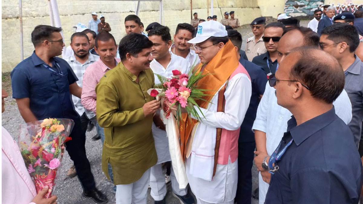 cm dhami administers ganga cleanliness pledge to students in nainital