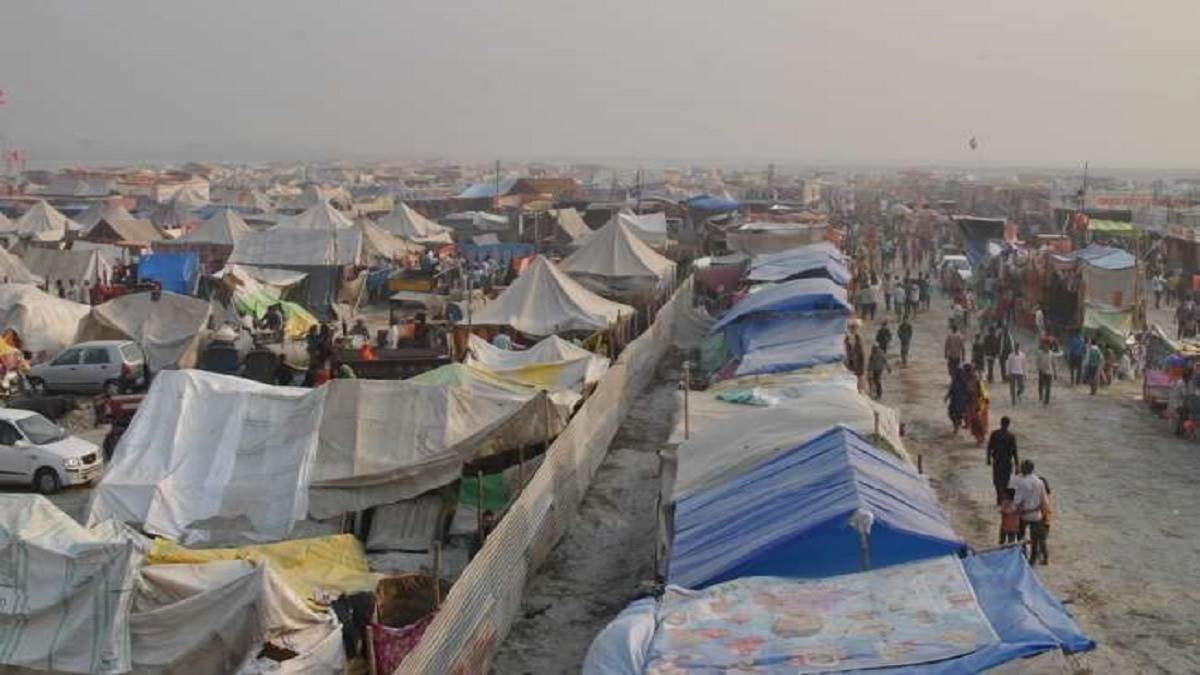 makhdumpur ganga mela 2022 ghat started getting ready for devotees on the banks of ganga
