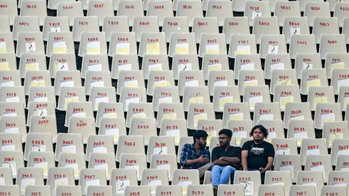 ईडन गार्डेन में कम रही दर्शकों की संख्या। फोटो- एपी