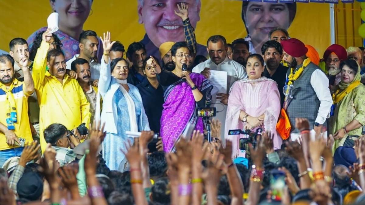 ncr cm atishi takes to streets of harinagar urges delhiites to re elect arvind kejriwal