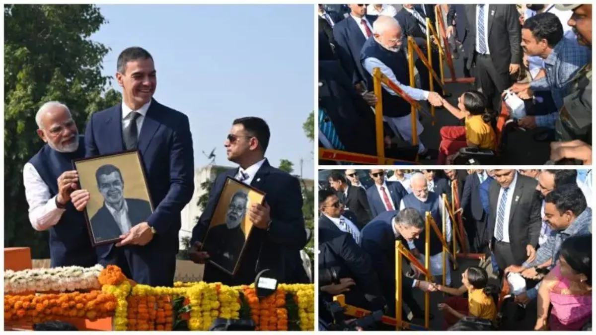 जब गाड़ी रोककर दिव्यांग लड़की से मिले  PM मोदी और स्पेन के प्रधानमंत्री, बच्ची ने दोनों को दिया खास गिफ्ट