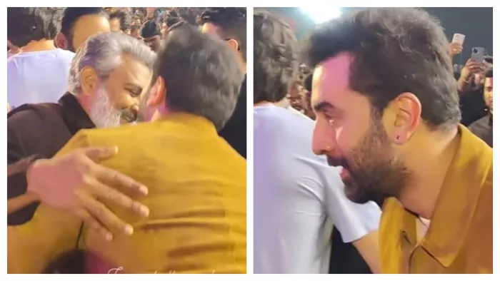 Ranbir Kapoor Touch SS Rajamouli Feet in Animal Pre Release Event