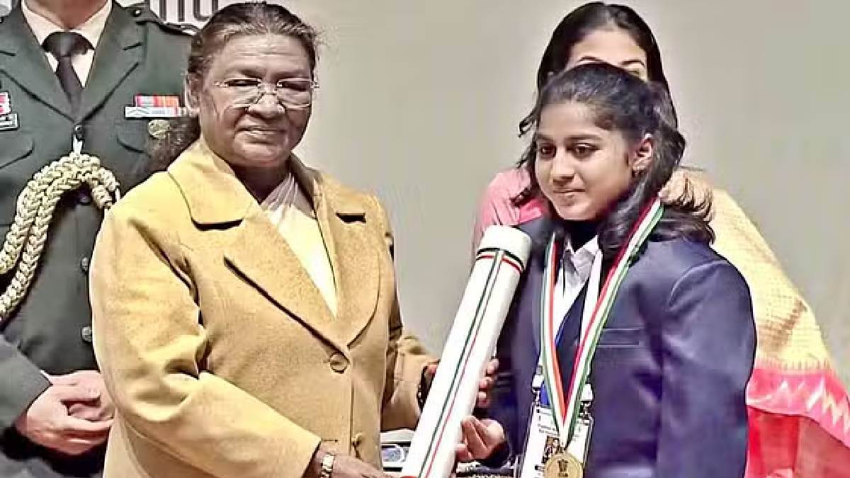 rashtriya bal puraskar 2024 bihar goldi kumari received award from president draupadi murmu