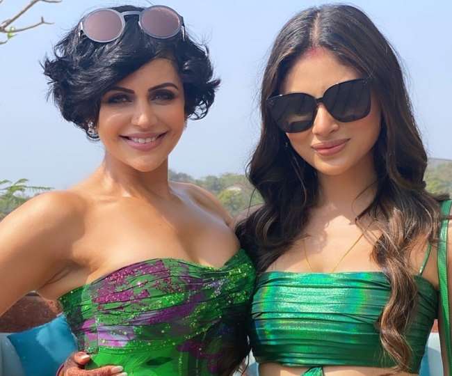 After marriage, Mouni Roy enjoyed at pool party, Mandira Bedi shared party photos.