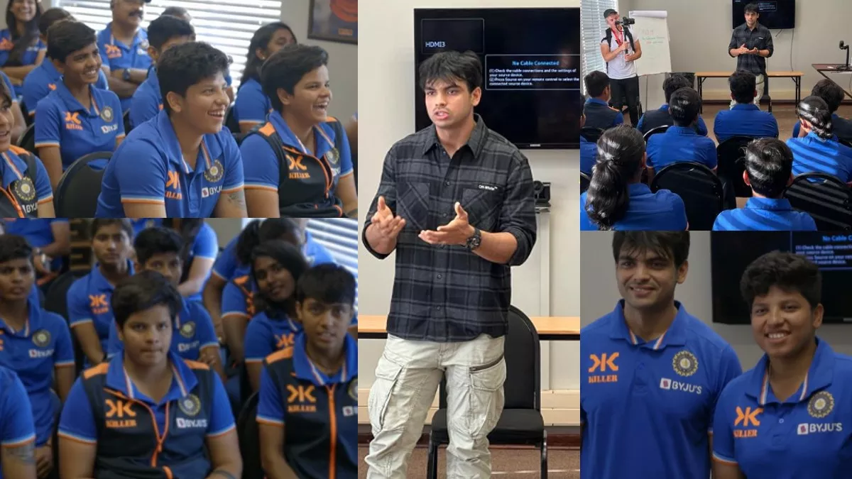 Neeraj Chopra Motivates Indian Women Cricket Team, U-19 T20 World Cup Final (Photo-BCCI)