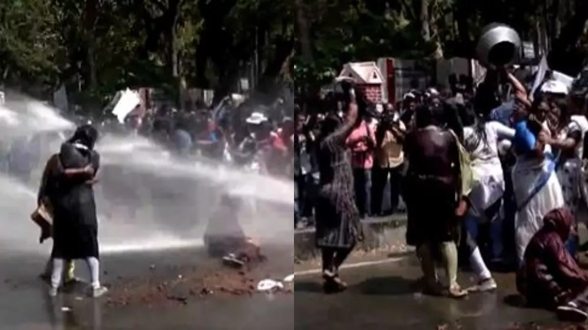 Kerala News: केरल सरकार के खिलाफ महिला कांग्रेस का मार्च, पुलिस ने किया वॉटर कैनन का इस्तेमाल; सांसद को आई चोट