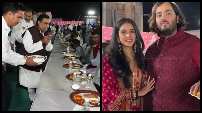 Mukesh Ambani ने अन्न सेवा रस्म के दौरान खाना खिलाने के साथ जीता सबका दिल / फोटो- Instagram
