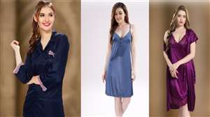 Satin Night Dress Cover Image : Image