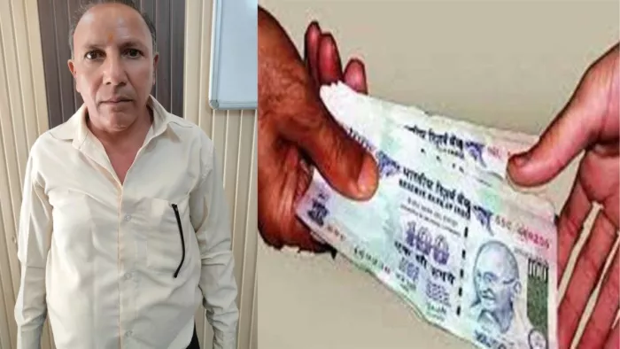 पांच हजार रुपये रिश्वत लेते बड़े बाबू गिरफ्तार।