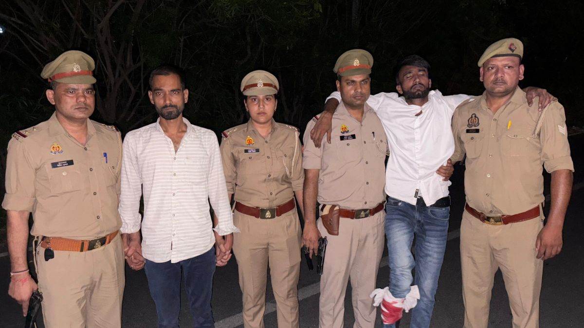ncr ghaziabad news two arrested after encounter stolen goods recovered