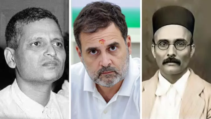 विनायक सावरकर महात्मा गांधी के हत्यारे नाथूराम गोडसे के रिश्तेदार थे: राहुल गांधी।(फाइल फोटो)