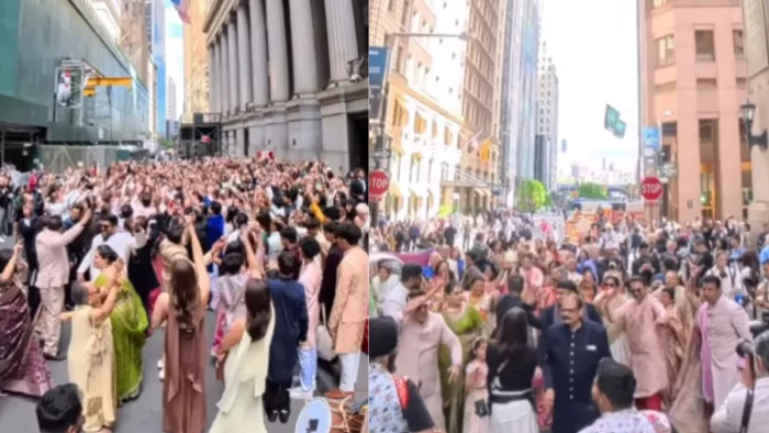 न्यूयॉर्क की सड़कों पर भारतीयों ने निकाली बरात, जुट गई इतनी भीड़ कि बंद करनी पड़ गई वॉल स्ट्रीट; वीडियो वायरल