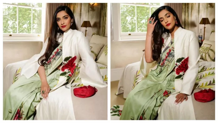 Sonam Kapoor gorgeous look for UK PM Rishi Sunak reception in floral saree