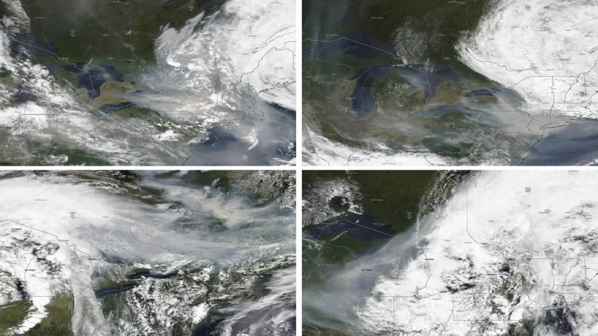 Canada Wildfire Smoke गर्म हवा और धुएं से US के लोगों को अभी नहीं