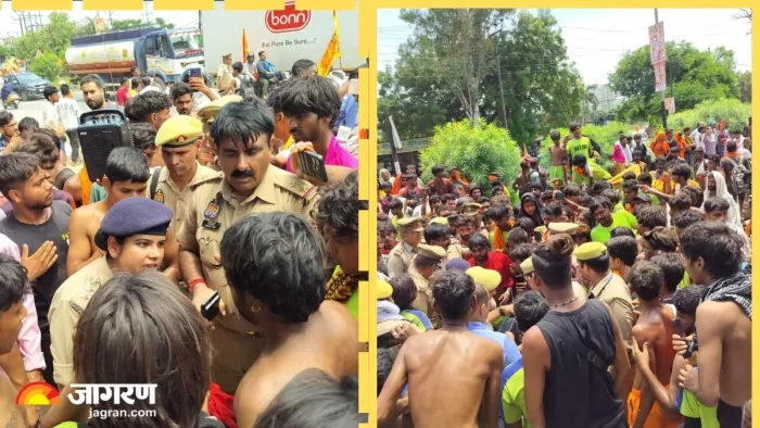 पुलिस ने समझाबुझाकर कांवड़ियों को बाद में मनाया।