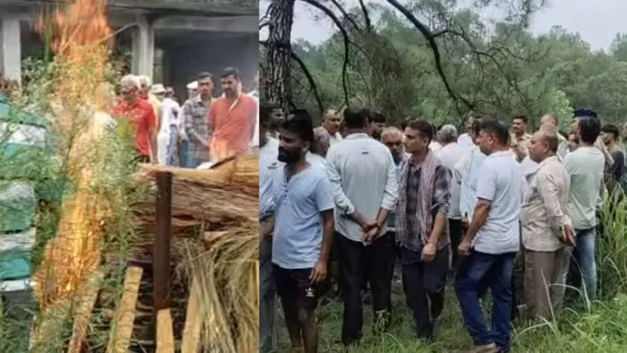 शमशान घाट में शव जलाने को लेकर ग्रामीण आमने-सामने हो गए।