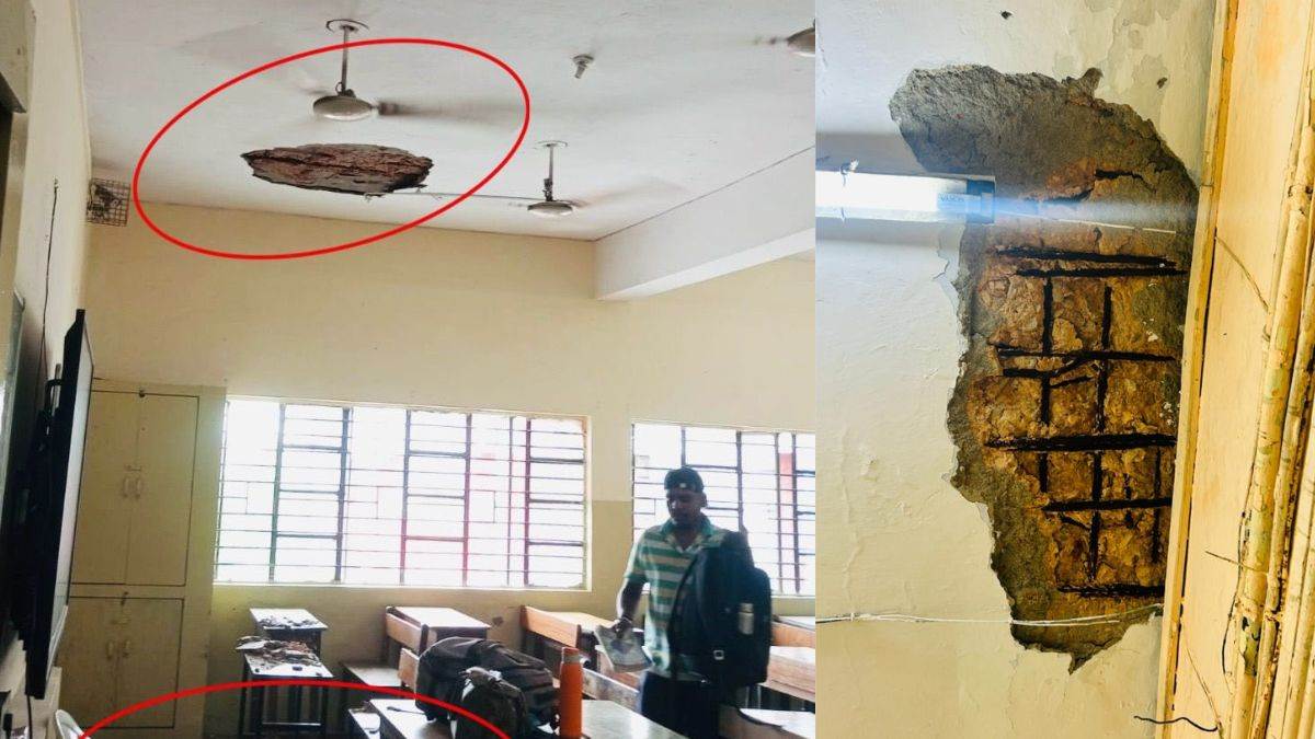ncr noida news student injured as plaster falls in kendriya vidyalaya