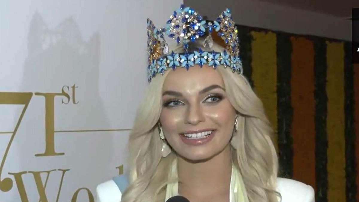 ncr miss world 2021 karolina bielawska along with delegation meets delhi lg vinai kumar saxena at his official residence