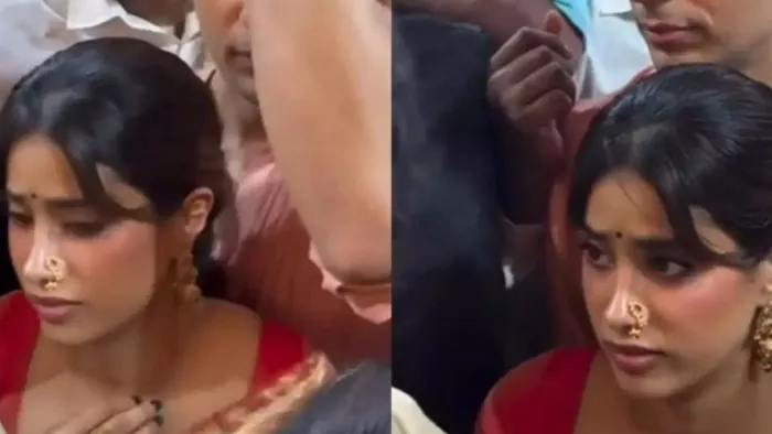 गणेश पंडाल में परेशान नजर आईं जाह्नवी कपूर