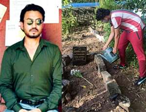 इरफ़ान ख़ान और उनकी कब्र की ताज़ा तस्वीर। (Photo- Instagram)