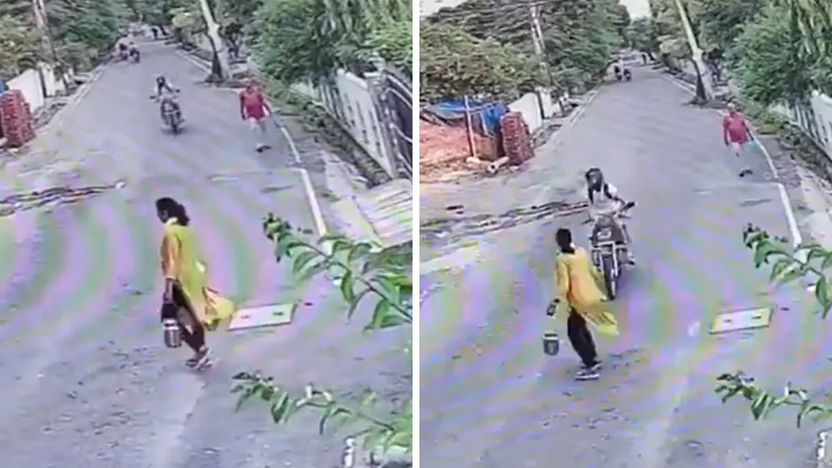 VIDEO: देहरादून में दूध लेकर घर जा रही थी महिला, तेज रफ्तार बाइक चालक ने मारी टक्कर; पांच फिट हवा में उछली