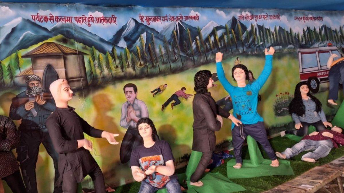 unique durga pandal depicts pahalgam attack operation sindoor in deoria